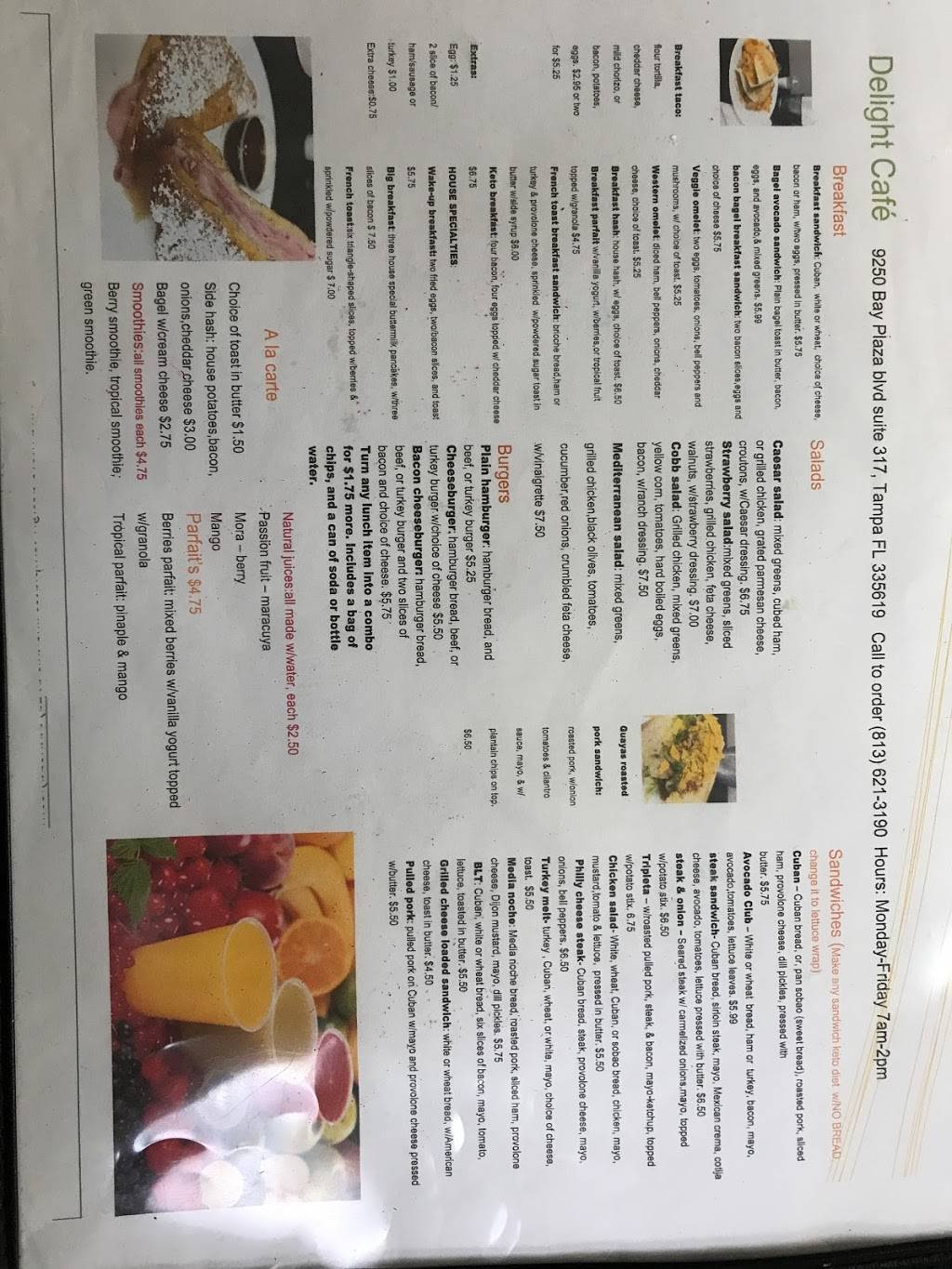 Delight Cafe | restaurant | 9250 Bay Plaza Blvd suite 317, Tampa, FL 33619, USA | 8136213190 OR +1 813-621-3190