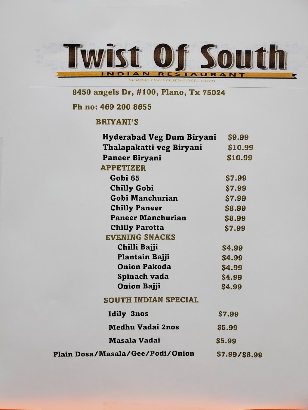 Twist Of South | restaurant | 8450 Angels Dr, Plano, TX 75024, USA | 4692008655 OR +1 469-200-8655