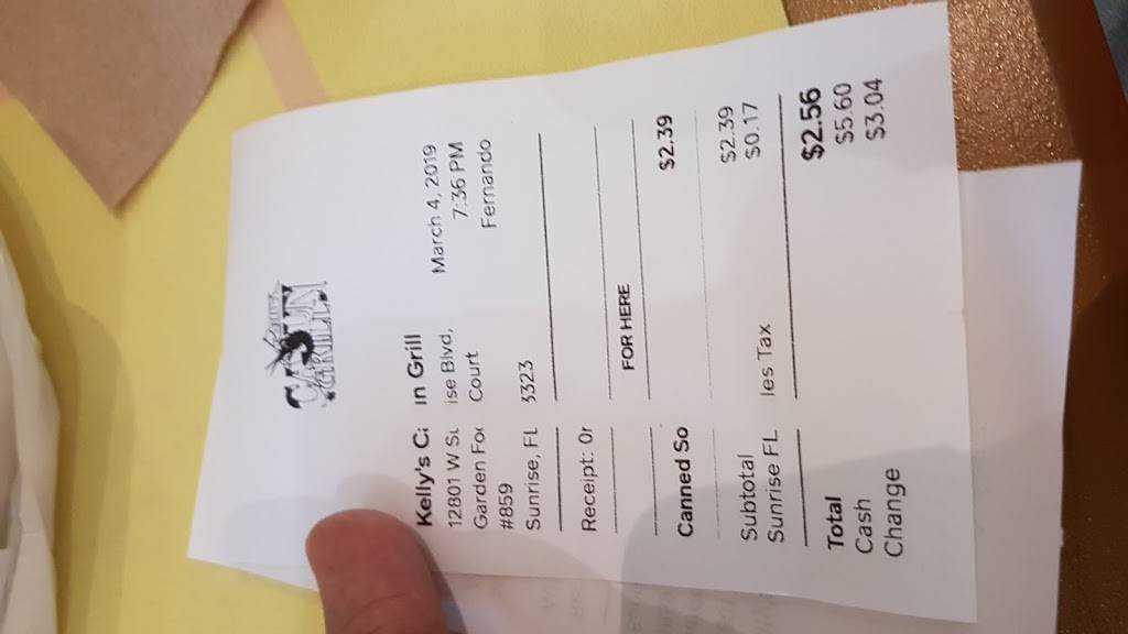 Cajun and Grill | restaurant | 12801 W Sunrise Blvd, Sunrise, FL 33323, USA | 9548461928 OR +1 954-846-1928