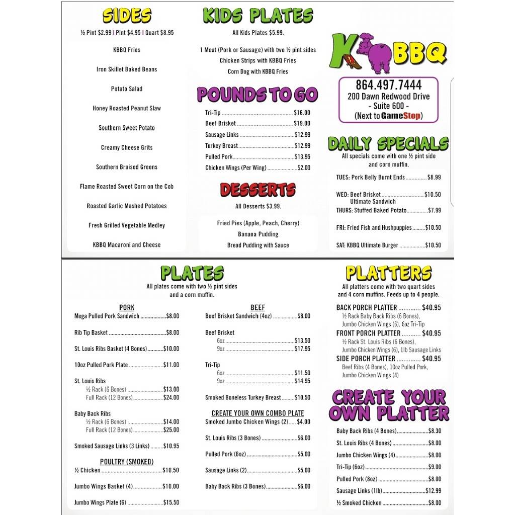KBBQ | restaurant | 200 Dawn Redwood Drive, Spartanburg, SC 29307, USA | 8647075727 OR +1 864-707-5727
