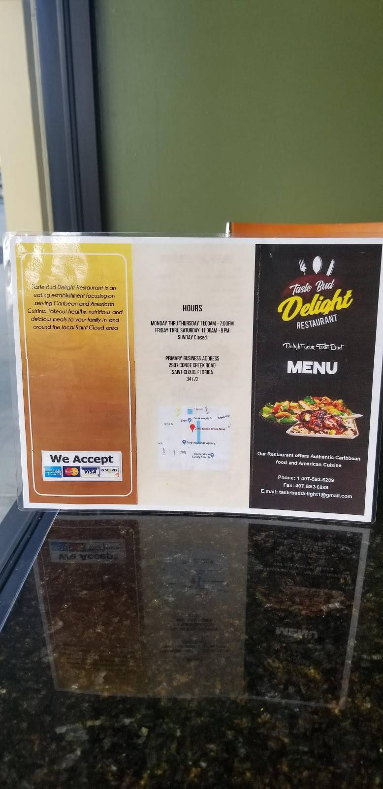 Taste Bud Delight Restaurant | restaurant | 2907 Canoe Creek Rd, St Cloud, FL 34772, USA | 4075936289 OR +1 407-593-6289