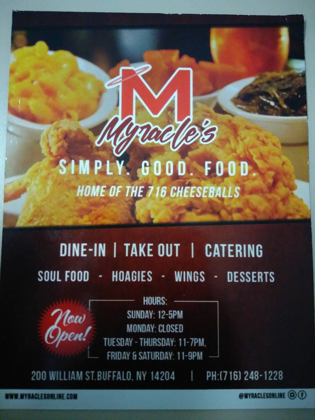 Myracles restaurant | restaurant | 200 William St, Buffalo, NY 14204, USA | 7162481228 OR +1 716-248-1228