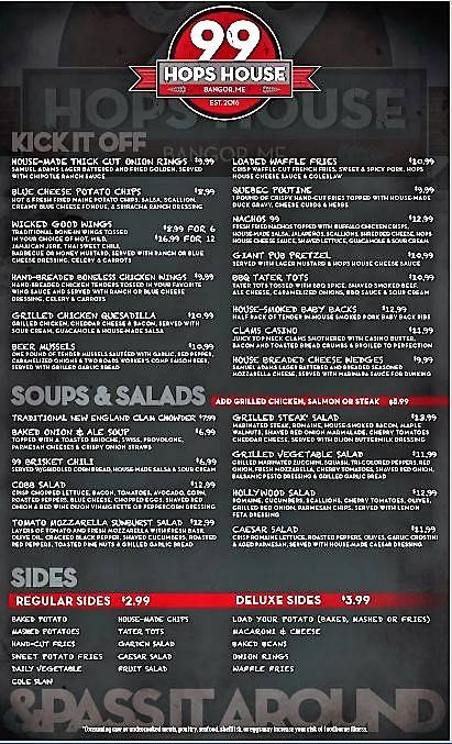 Hops House 99 | restaurant | 500 Main St, Bangor, ME 04401, USA | 8777797771 OR +1 877-779-7771