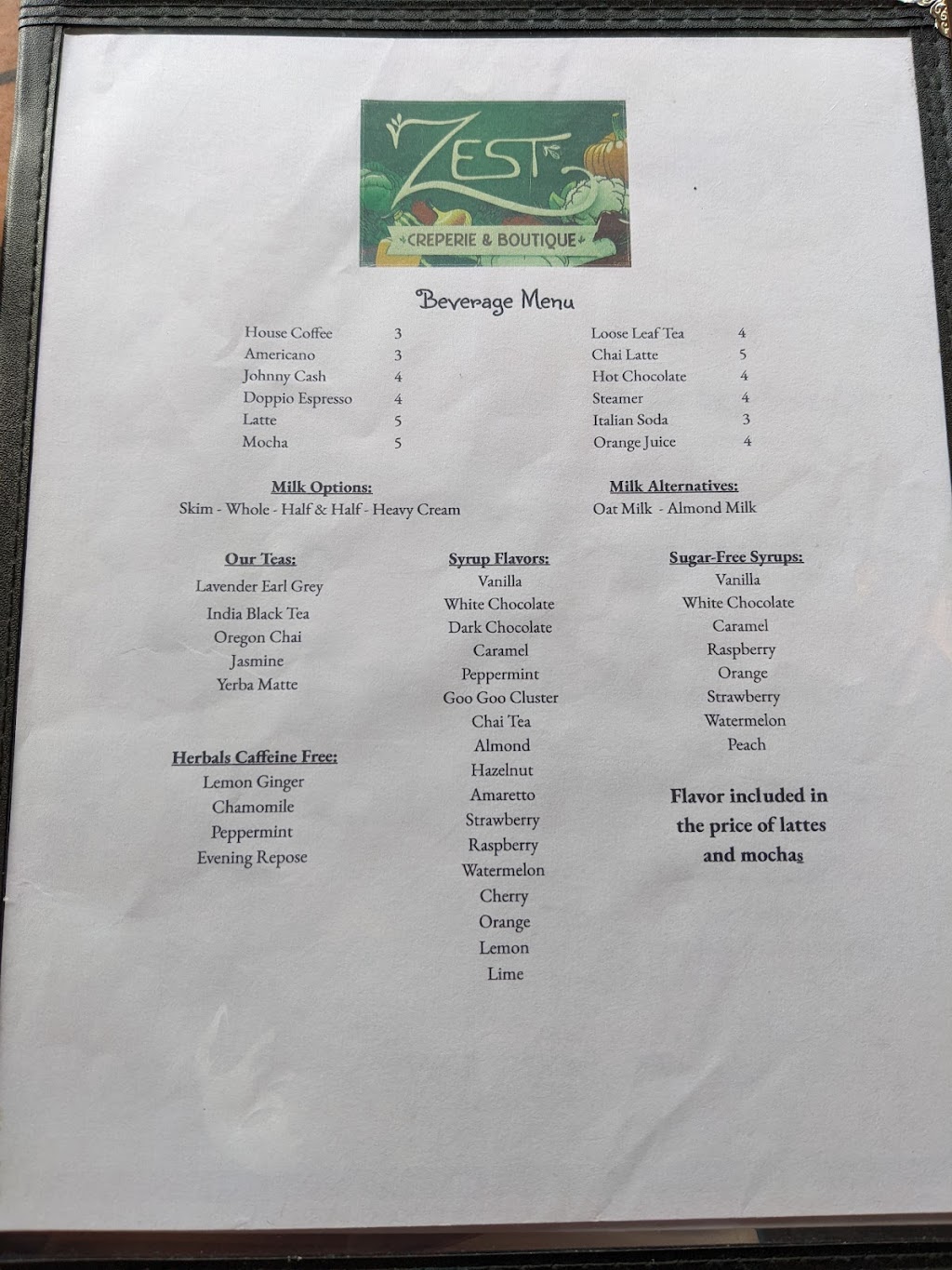 Zest Creperie & Boutique | restaurant | 1816 NE Hwy 101, Lincoln City, OR 97367, USA | 5416141444 OR +1 541-614-1444