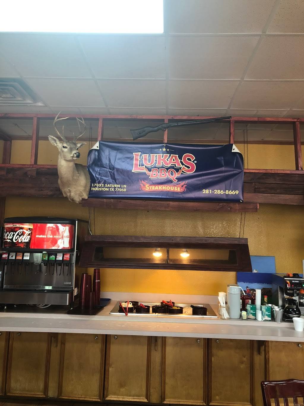 Lukas Barbecue & Steakhouse inc | restaurant | 17052 Saturn Ln, Houston, TX 77058, USA | 2812868669 OR +1 281-286-8669