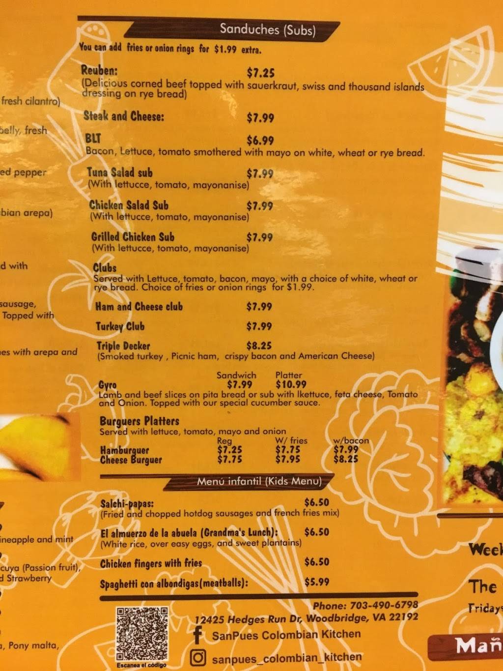 San pues | restaurant | 12425 Hedges Run Dr, Woodbridge, VA 22192, USA | 7034906798 OR +1 703-490-6798