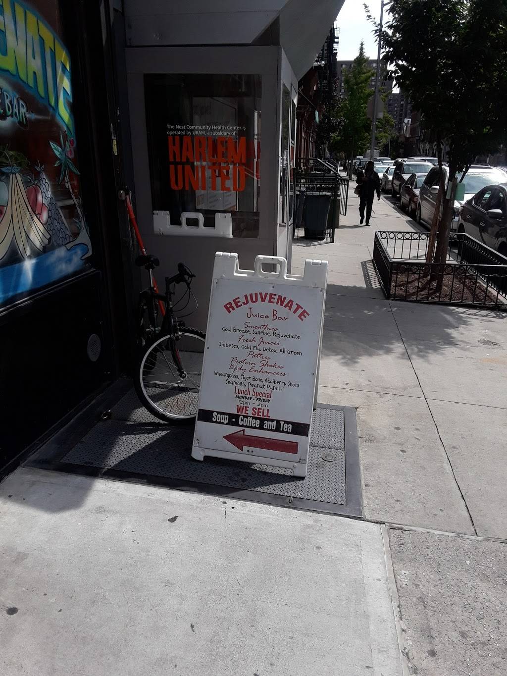 Rejuvenate Juice bar | restaurant | 171 W 133rd St, New York, NY 10030, USA | 2123901650 OR +1 212-390-1650