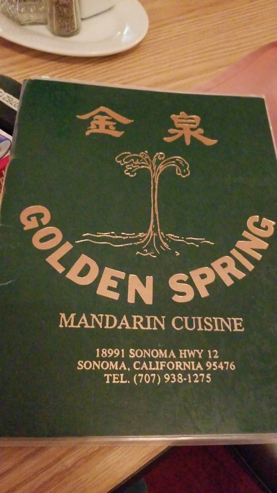 Golden Spring Mandarin Cuisine | restaurant | 18995 Sonoma Hwy 12 Suite 105, Sonoma, CA 95476, USA | 7079381275 OR +1 707-938-1275