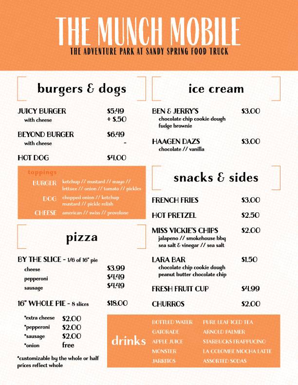 The Munch Mobile | restaurant | 16701 Norwood Rd, Sandy Spring, MD 20860, USA | 2406508244 OR +1 240-650-8244