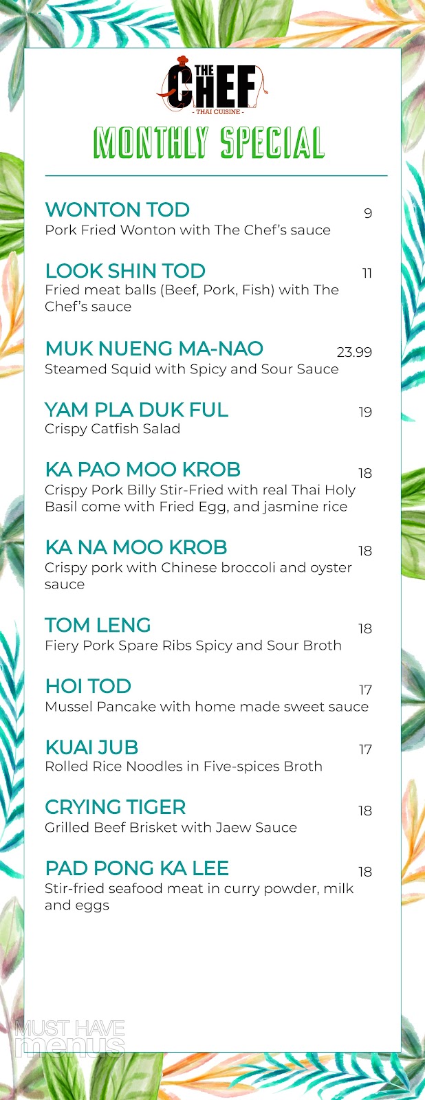 The Chef Thai Cuisine | restaurant | 13503 SE Mill Plain Blvd #C3, Vancouver, WA 98684, USA | 3602581749 OR +1 360-258-1749