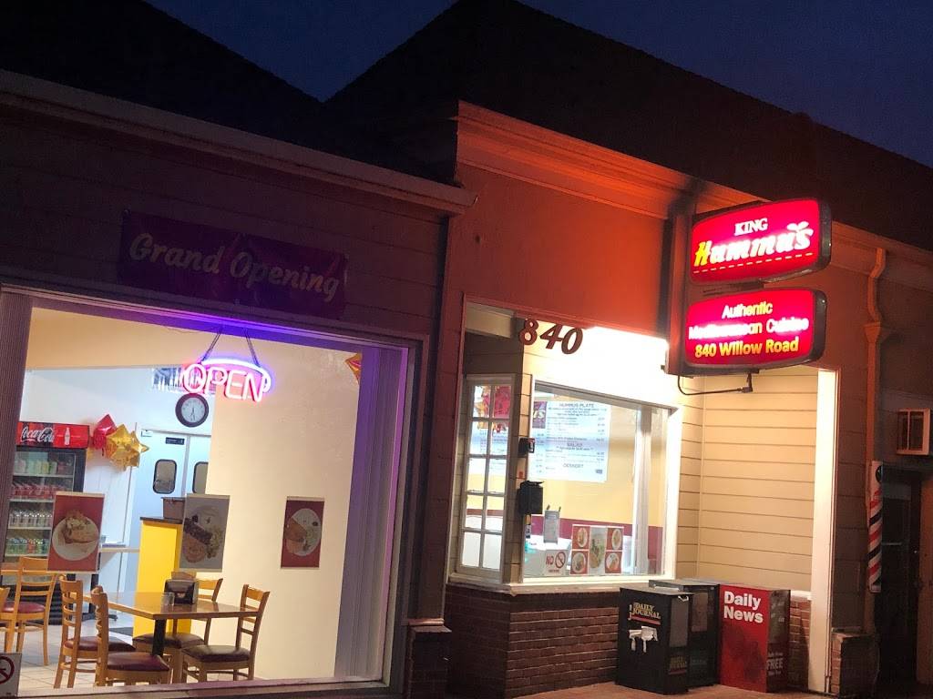 King Hummus (Authentic Mediterranean Cuisine) | restaurant | 840 Willow Rd, Menlo Park, CA 94025, USA | 6505614574 OR +1 650-561-4574