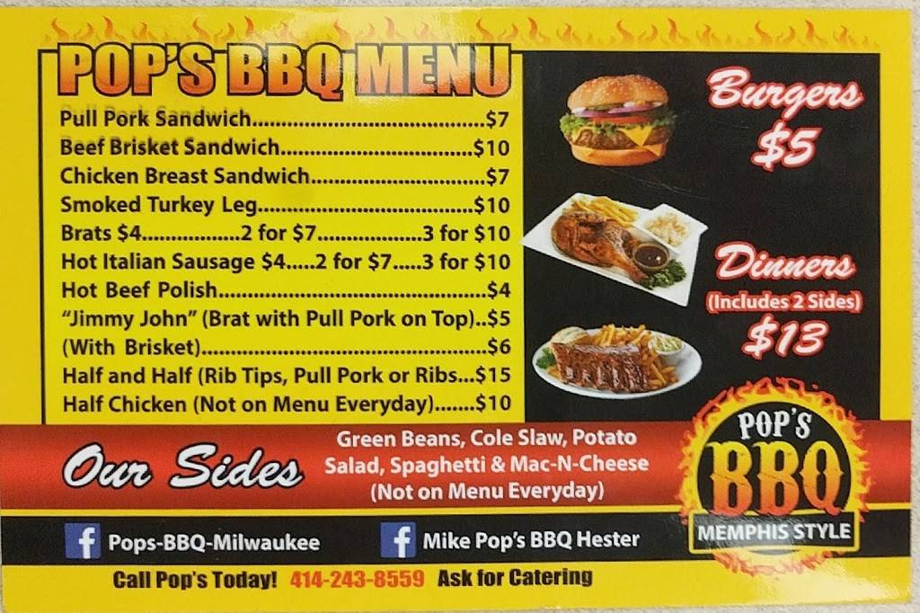 Pops BBQ Memphis Style | restaurant | 7605 Good Hope Rd, Milwaukee, WI 53223, USA | 4142438559 OR +1 414-243-8559
