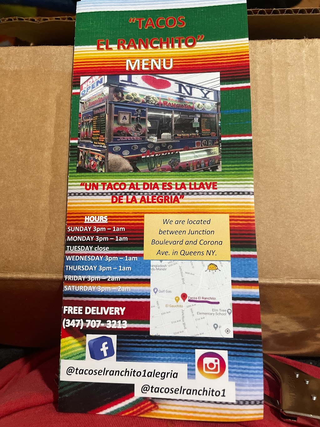 Tacos El Ranchito | restaurant | Corona Av/Junction Bl, Queens, NY 11368, USA | 3477073213 OR +1 347-707-3213