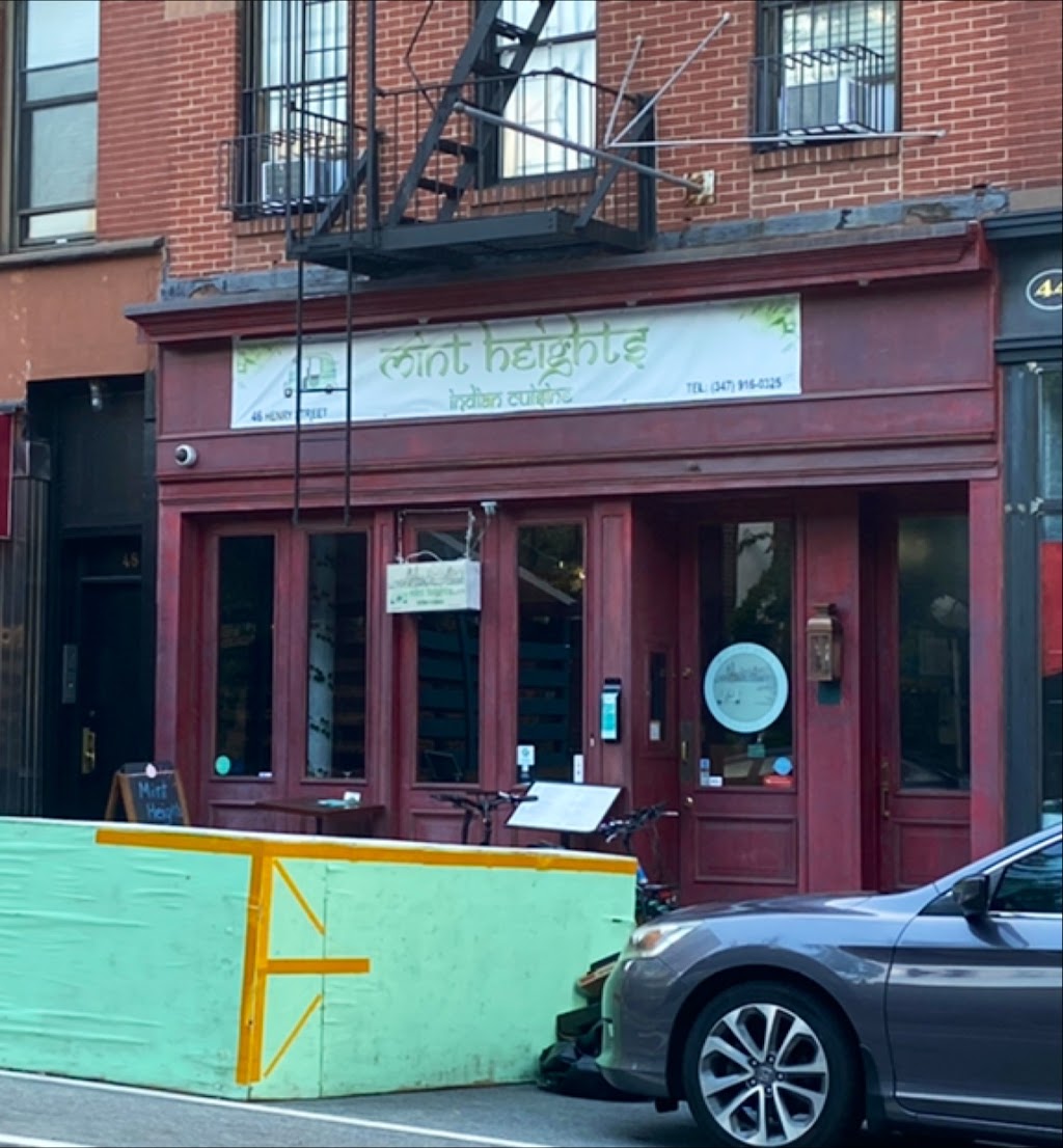 Mint Heights | restaurant | 46 Henry St, Brooklyn, NY 11201, USA | 3479160325 OR +1 347-916-0325