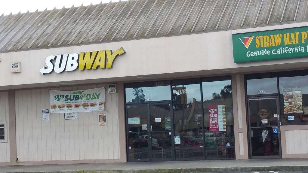 Subway Restaurants | restaurant | 685 Parker Ave, Rodeo, CA 94572, USA | 5102458200 OR +1 510-245-8200