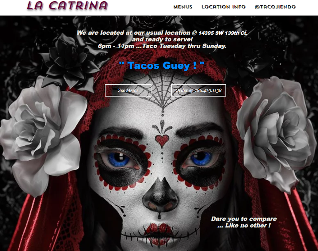 La Catrina | restaurant | 14395 SW 139th Ct Suite 103, Miami, FL 33186, USA | 7864291138 OR +1 786-429-1138