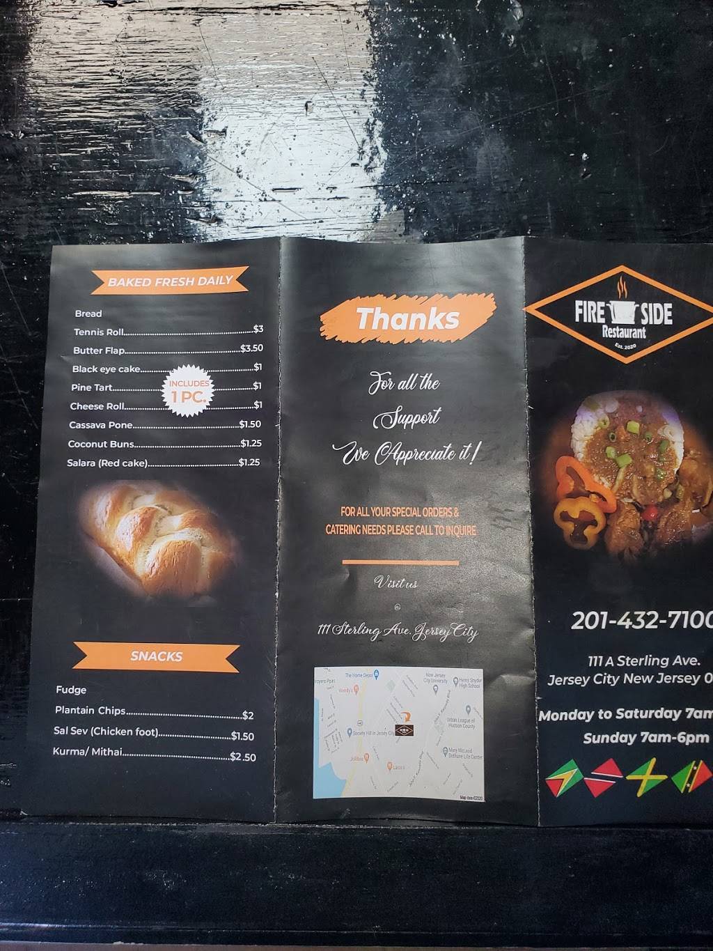 Fire Side Restaurant | restaurant | 111A Sterling Ave, Jersey City, NJ 07305, USA | 2014327100 OR +1 201-432-7100