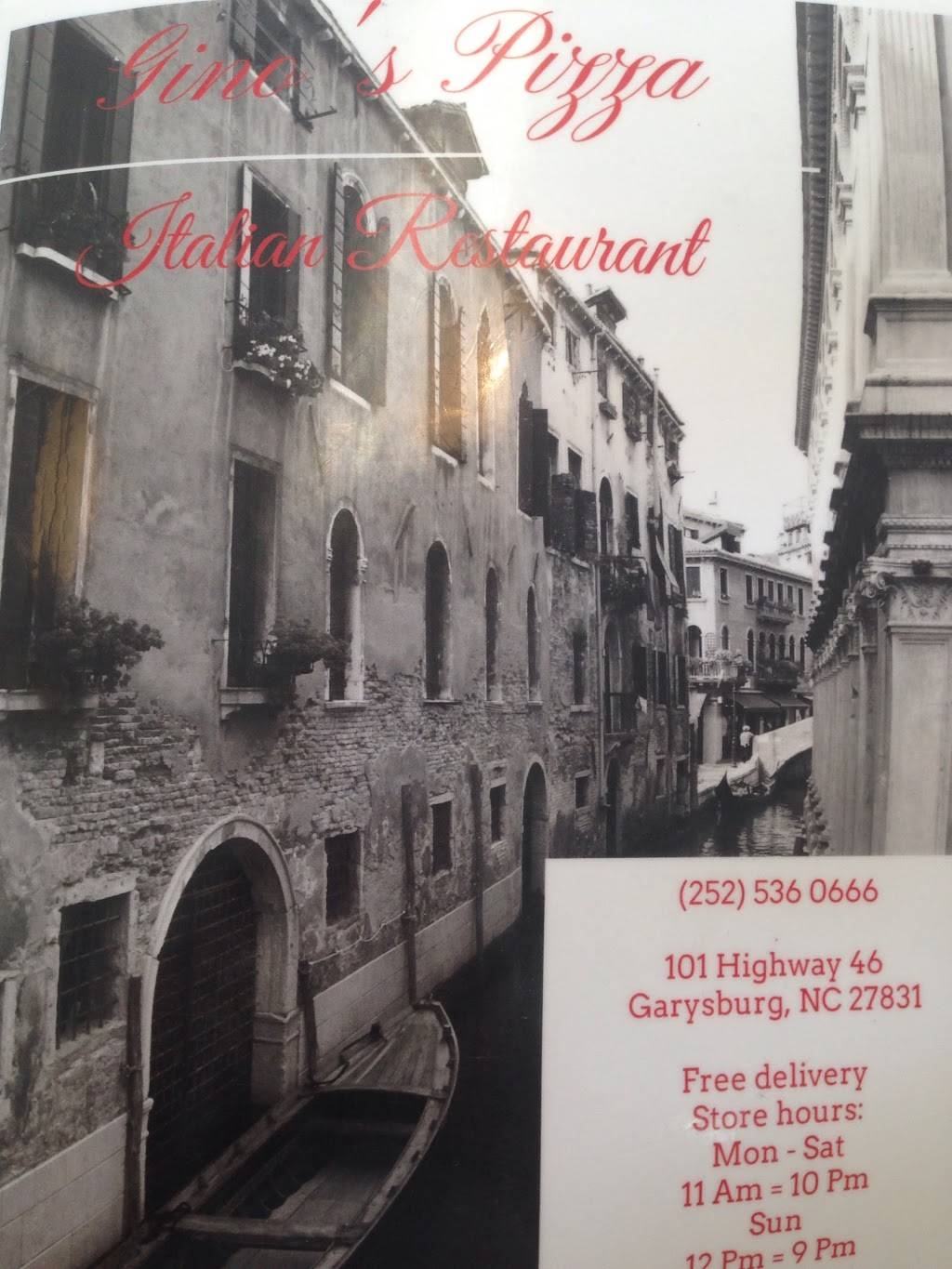 Ginos Pizza | restaurant | 101 NC-46, Garysburg, NC 27831, USA | 2525360666 OR +1 252-536-0666