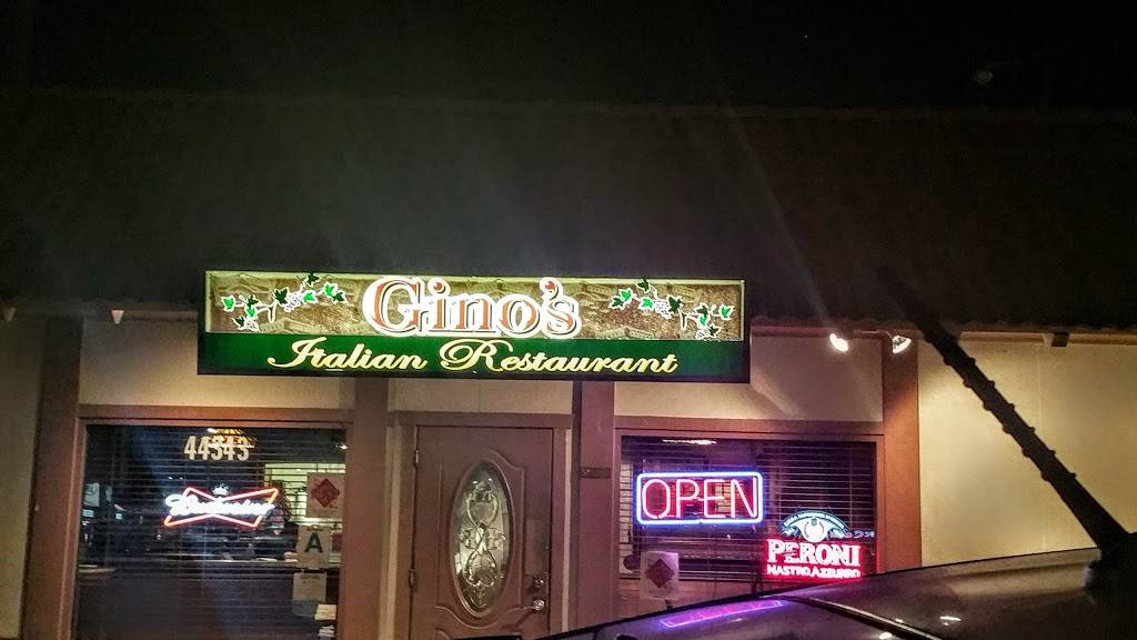 Ginos Italian Restaurant | meal delivery | 44343 Challenger Way, Lancaster, CA 93535, USA | 6619452791 OR +1 661-945-2791