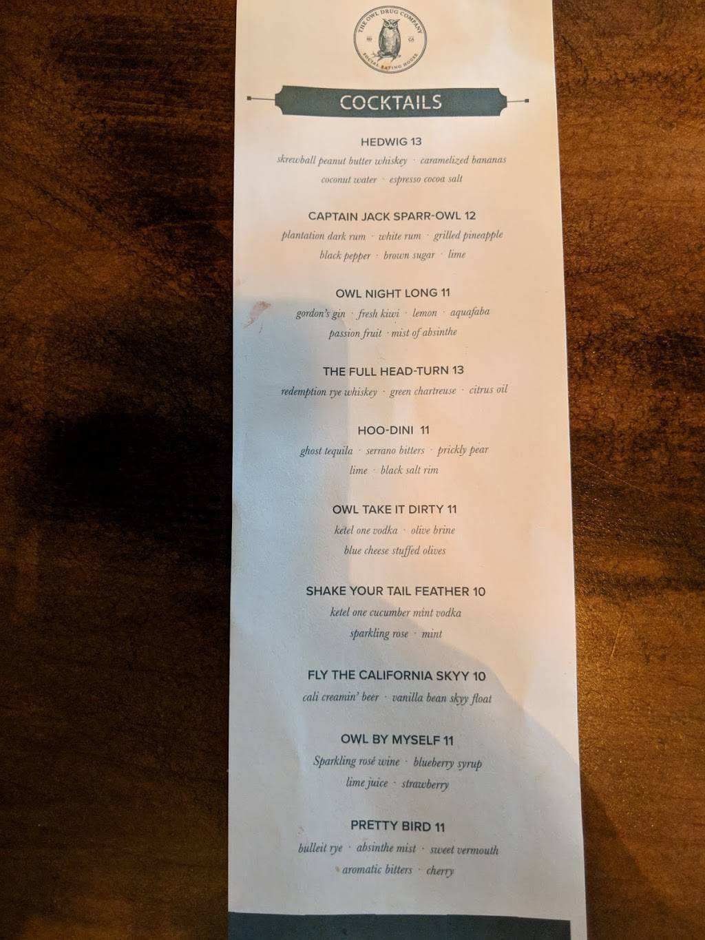 The Owl Drug Co. Social Eating House | restaurant | 602 Broadway, San Diego, CA 92101, USA | 6197567598 OR +1 619-756-7598