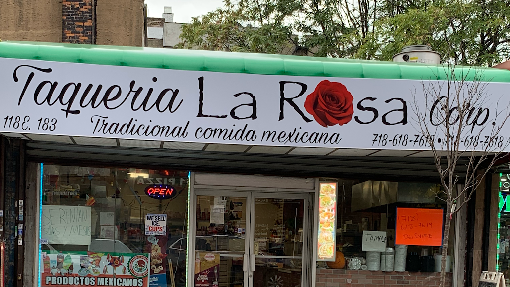 Taqueria la Rosa | restaurant | 118 E 183rd St, The Bronx, NY 10453, USA | 7186187619 OR +1 718-618-7619