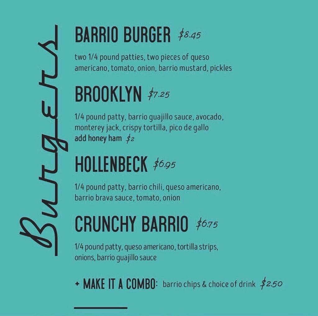 Barrio Burgers | restaurant | 2715 Whittier Blvd A, Los Angeles, CA 90023, USA | 3232633216 OR +1 323-263-3216