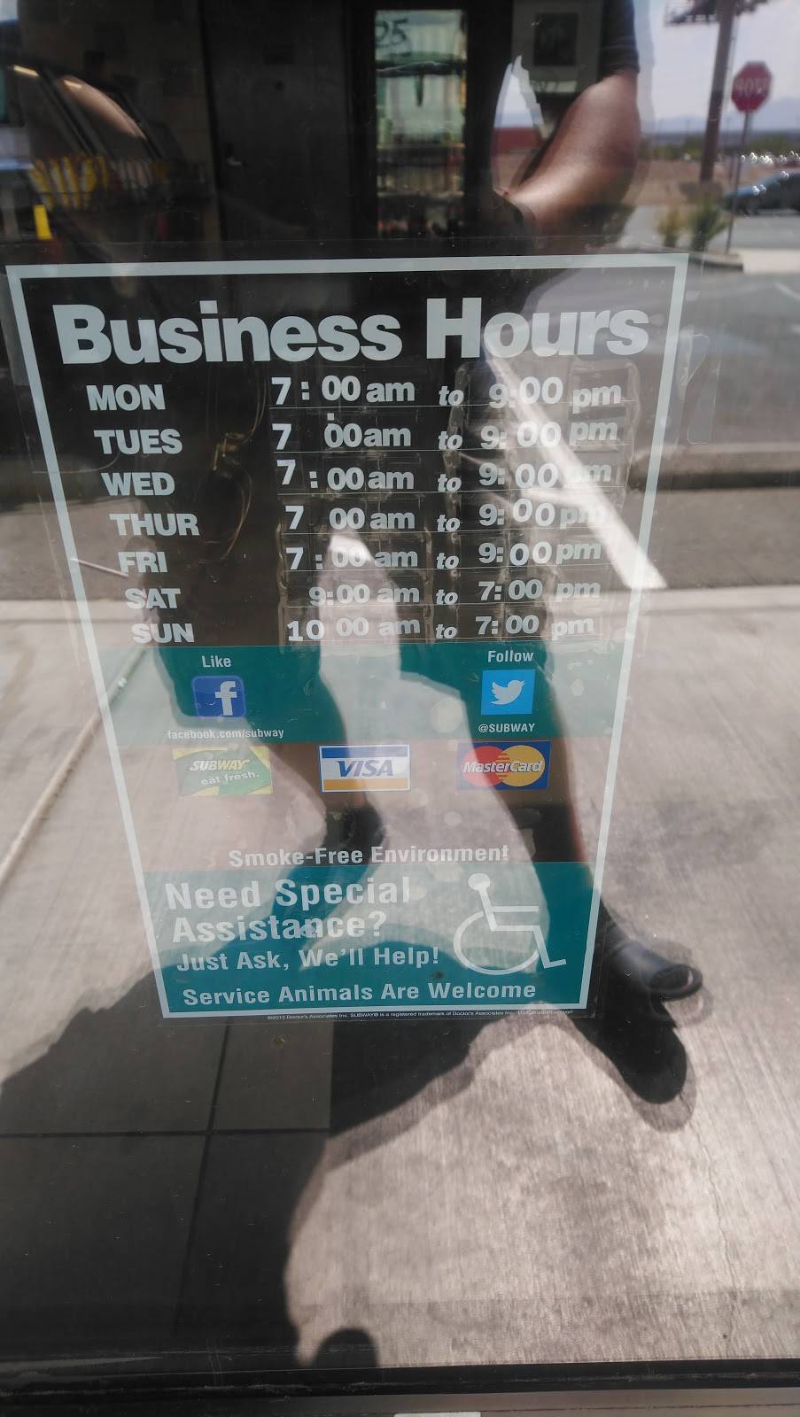 Subway | meal takeaway | 6530 S Decatur Blvd #125, Las Vegas, NV 89118, USA | 7022480513 OR +1 702-248-0513