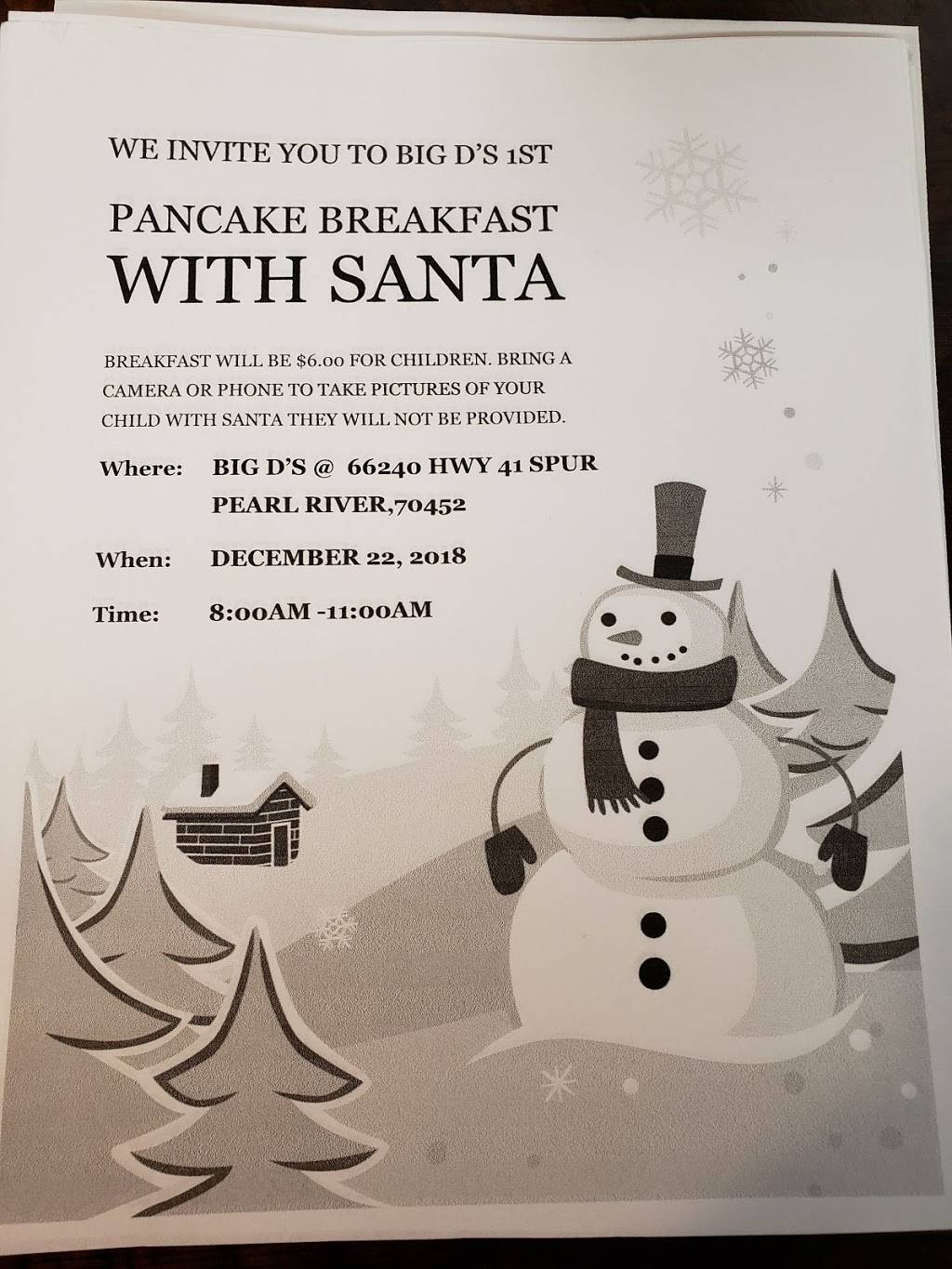 Big Ds | restaurant | 66240 LA-41, Pearl River, LA 70452, USA | 9852509722 OR +1 985-250-9722