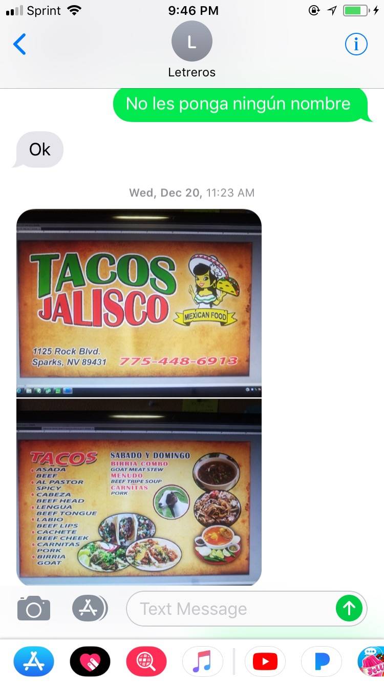 TACOS JALISCO | restaurant | 1125 Rock Blvd, Sparks, NV 89431, USA | 7754486913 OR +1 775-448-6913