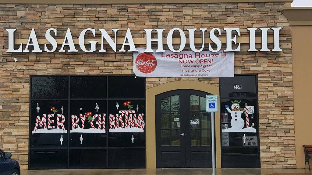 Lasagna House III | restaurant | 217D Cypress Creek Pkwy, Houston, TX 77090, USA | 2815807797 OR +1 281-580-7797