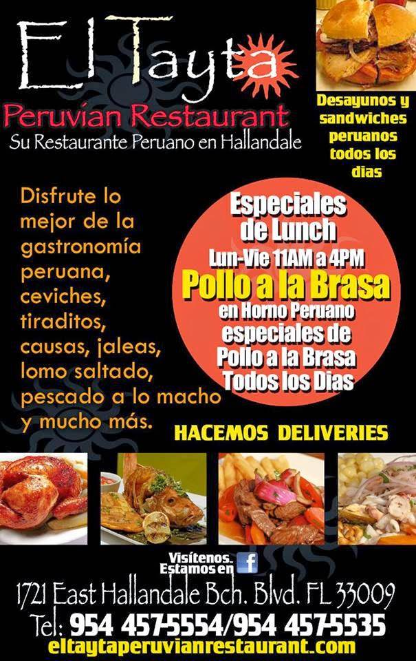 El Tayta | Peruvian Restaurant | restaurant | 1721 E Hallandale Beach Blvd, Hallandale Beach, FL 33009, USA | 9544575554 OR +1 954-457-5554