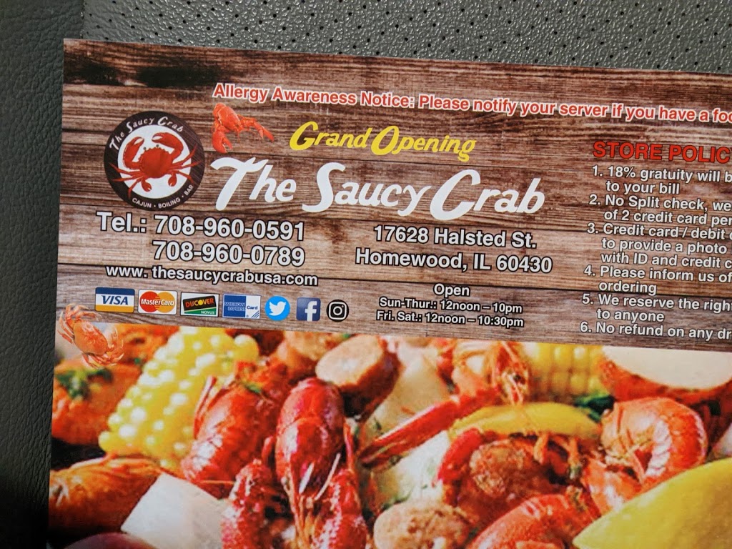 The Saucy Crab Homewood | restaurant | 17628 S Halsted St, Homewood, IL 60430, USA | 7089600591 OR +1 708-960-0591
