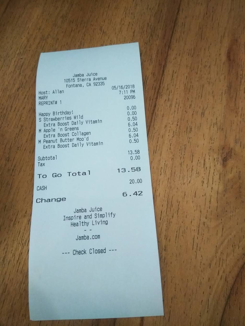 Jamba Juice Sierra & Slover | restaurant | 10515 Sierra Ave #200, Fontana, CA 92335, USA | 9093571190 OR +1 909-357-1190