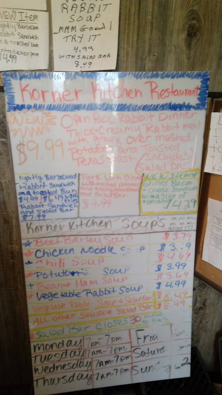 Korner Kitchen Restaurant | restaurant | 11058 OH-39, Millersburg, OH 44654, USA | 3306743545 OR +1 330-674-3545