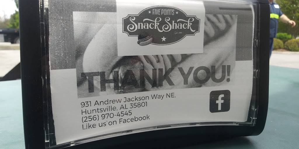 Five Points Snack Shack | meal takeaway | 931 Andrew Jackson Way NE, Huntsville, AL 35801, USA | 2569704545 OR +1 256-970-4545
