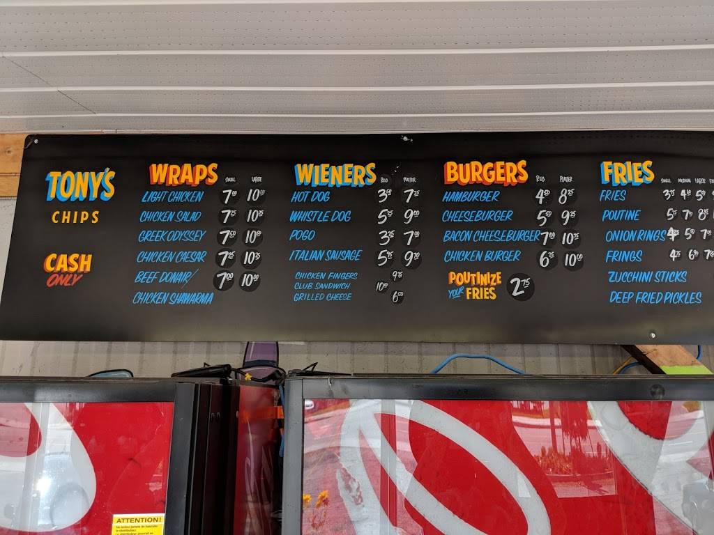 Tonys Chip Wagon | restaurant | 6137 Perth St, Richmond, ON K0A 2Z0, Canada | 6138382118 OR +1 613-838-2118