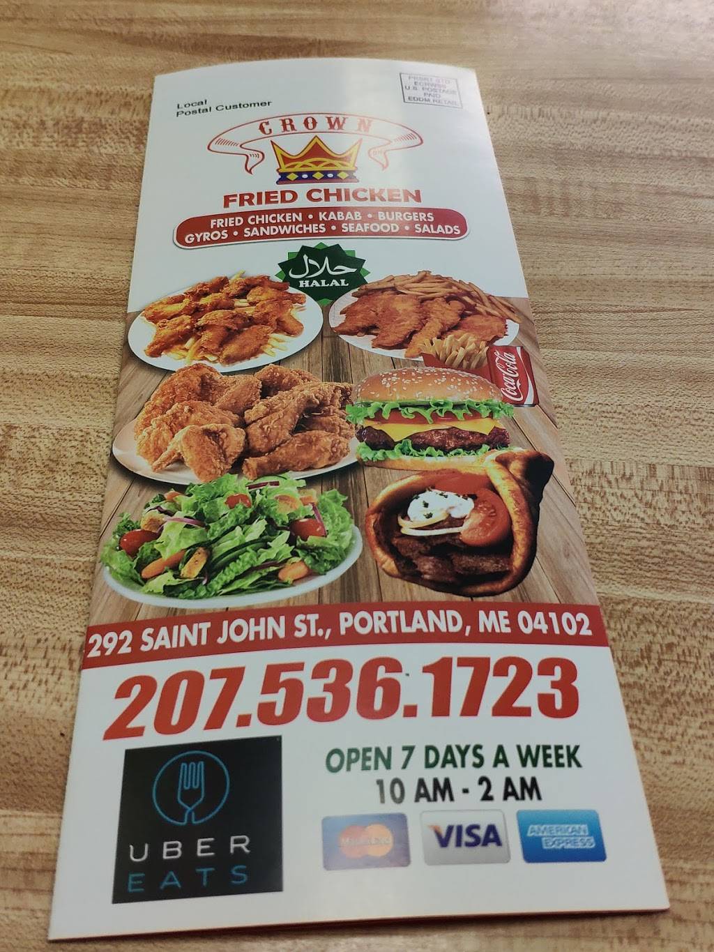 CROWN FRIED CHICKEN | restaurant | 292 St John St, Portland, ME 04102, USA | 2075361723 OR +1 207-536-1723