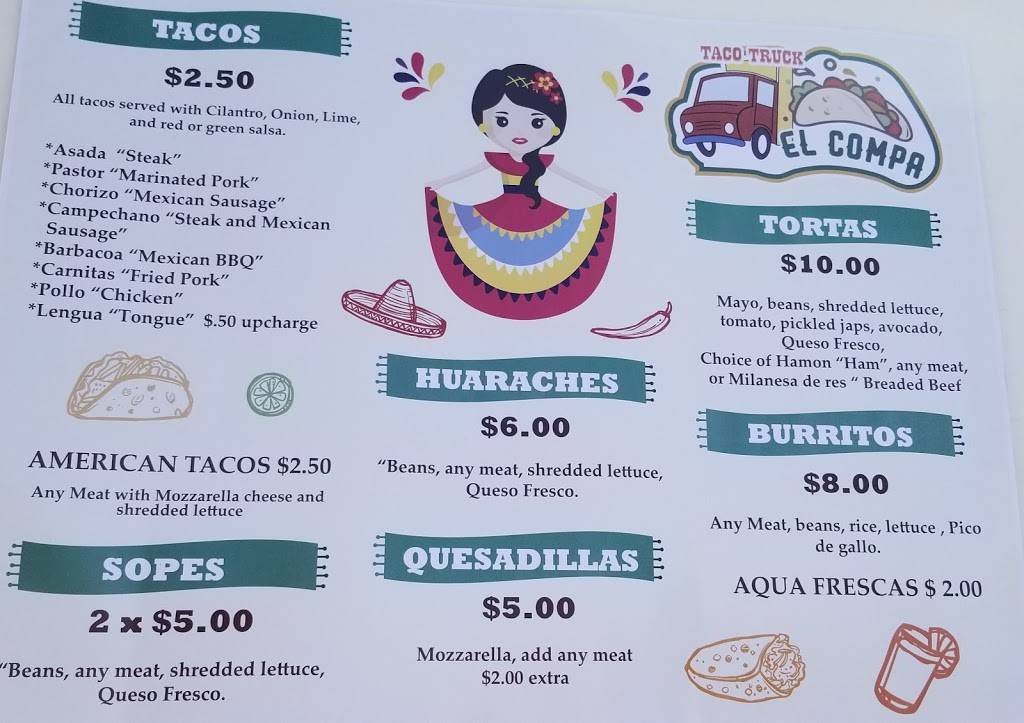 El Compa Taco Truck | restaurant | 1905 Edwards Lake Rd, Birmingham, AL 35235, USA | 2053525282 OR +1 205-352-5282