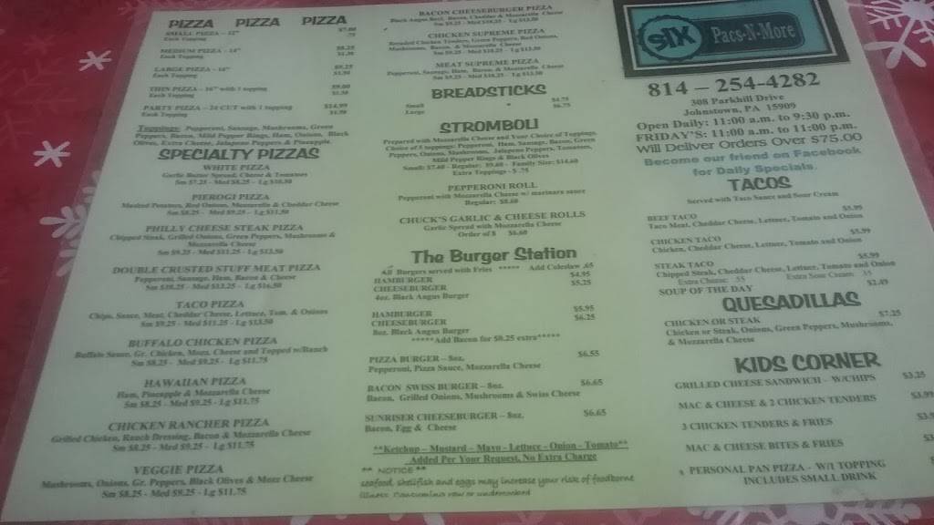 Six Pacs N More | restaurant | 308 Parkhill Dr, Johnstown, PA 15909, USA | 8142544282 OR +1 814-254-4282