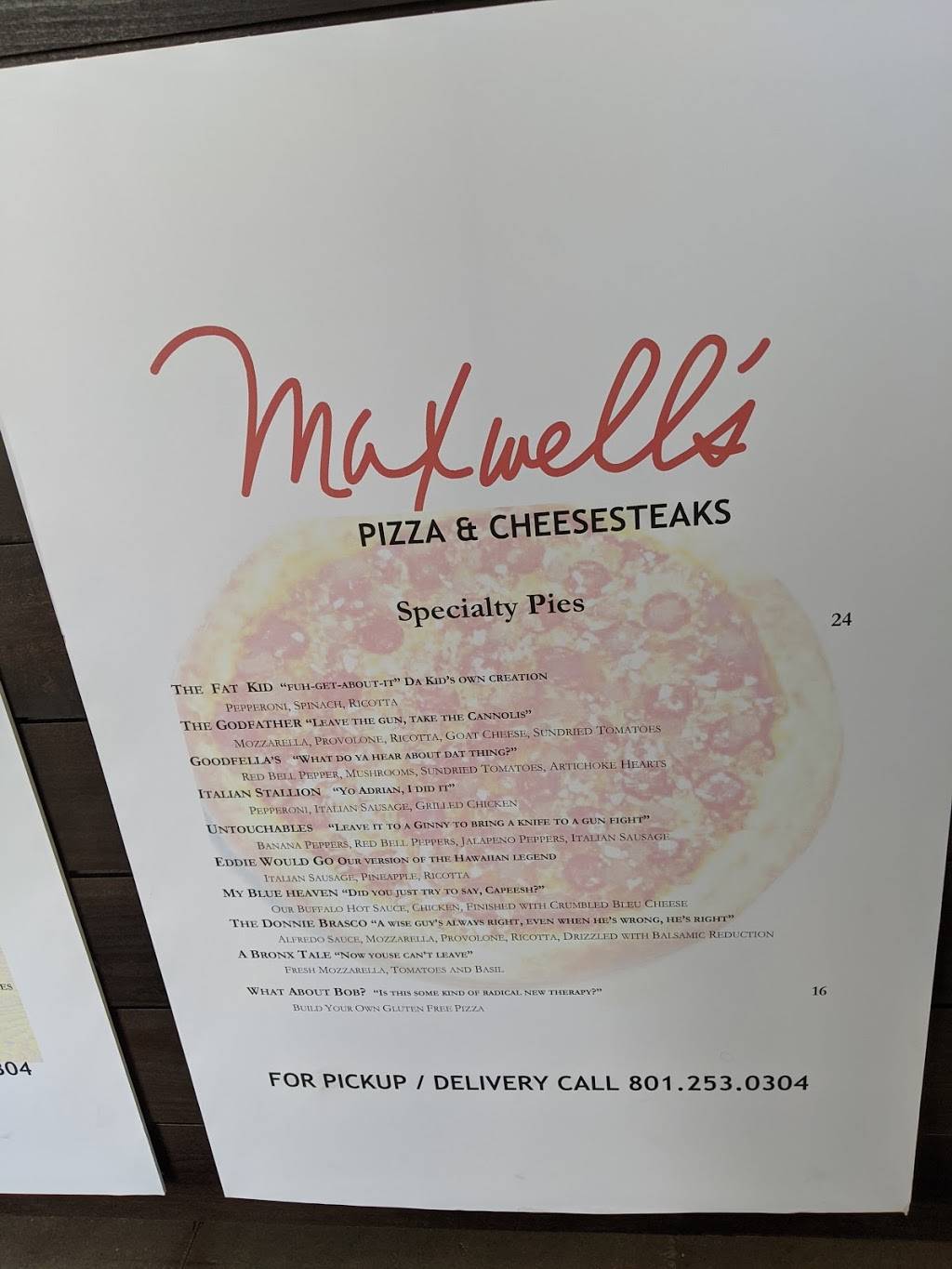 Maxwells Pizza and Cheesesteaks | restaurant | 11248 Kestrel Rise Rd, South Jordan, UT 84095, USA | 8012530304 OR +1 801-253-0304