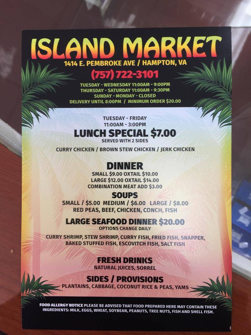 Island Market | restaurant | E Pembroke Ave, Hampton, VA 23663, USA | 7577223101 OR +1 757-722-3101