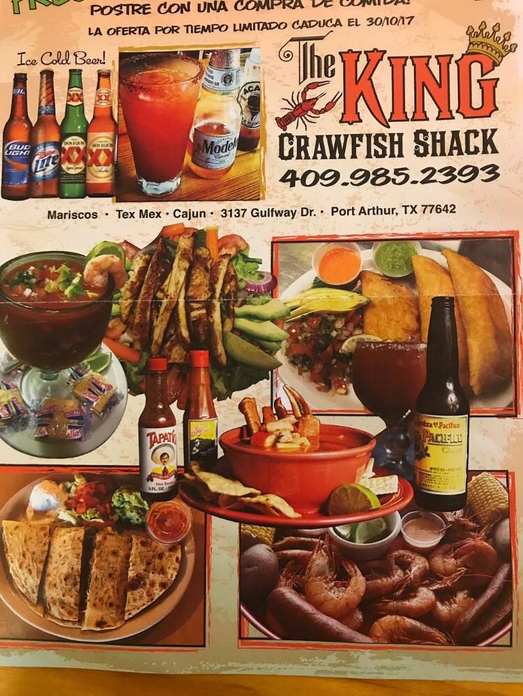 The King Crawfish Shack | restaurant | 3137 Gulfway Dr, Port Arthur, TX 77642, USA | 4099852393 OR +1 409-985-2393