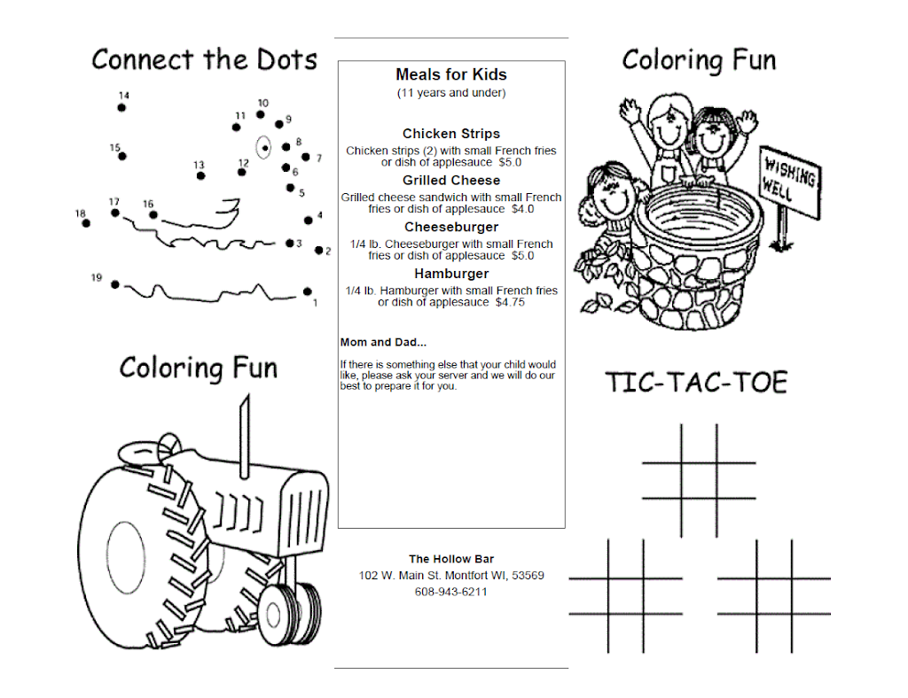 The Hollow Bar & Grill | restaurant | 102 W Main St, Montfort, WI 53569, USA | 6089436211 OR +1 608-943-6211