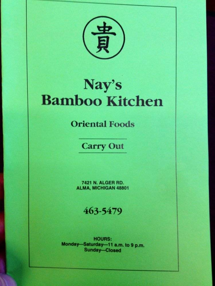 Nays Bamboo Kitchen | restaurant | 7421 N Alger Rd, Alma, MI 48801, USA | 9894635479 OR +1 989-463-5479