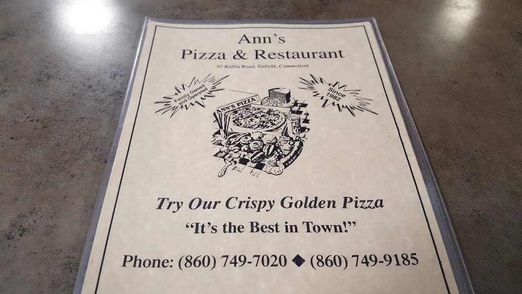 Anns Pizza & Restaurant | restaurant | 97 Raffia Rd, Enfield, CT 06082, USA | 8607499185 OR +1 860-749-9185