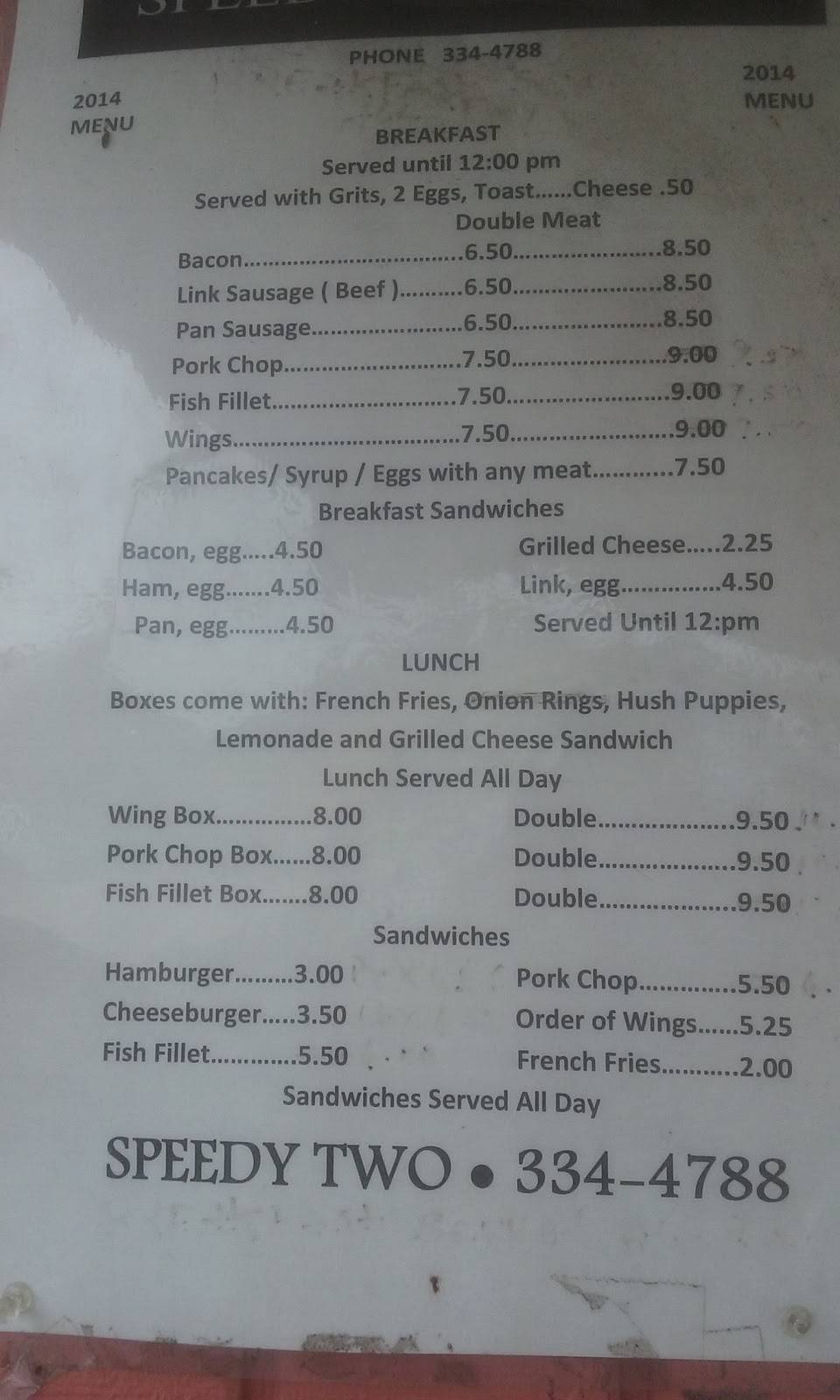 Speedy Two Sandwich Shop | restaurant | 2957 Dr Martin Luther King Jr Blvd, Fort Myers, FL 33916, USA | 2393344788 OR +1 239-334-4788