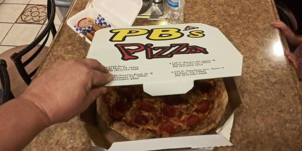 PBs Delicious Pizza | restaurant | 9109 Dyer St M, El Paso, TX 79924, USA | 9157513400 OR +1 915-751-3400