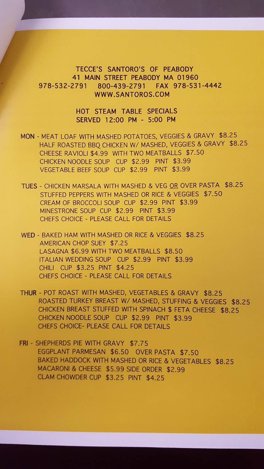 Santoros of Peabody | restaurant | 41 Main St, Peabody, MA 01960, USA | 9785322791 OR +1 978-532-2791