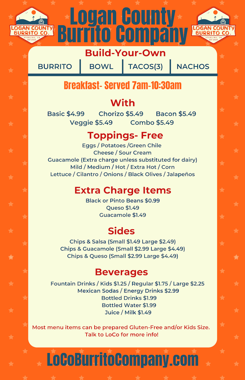 Logan County Burrito Company | restaurant | 624 S 10th Ave, Sterling, CO 80751, USA | 9704257094 OR +1 970-425-7094