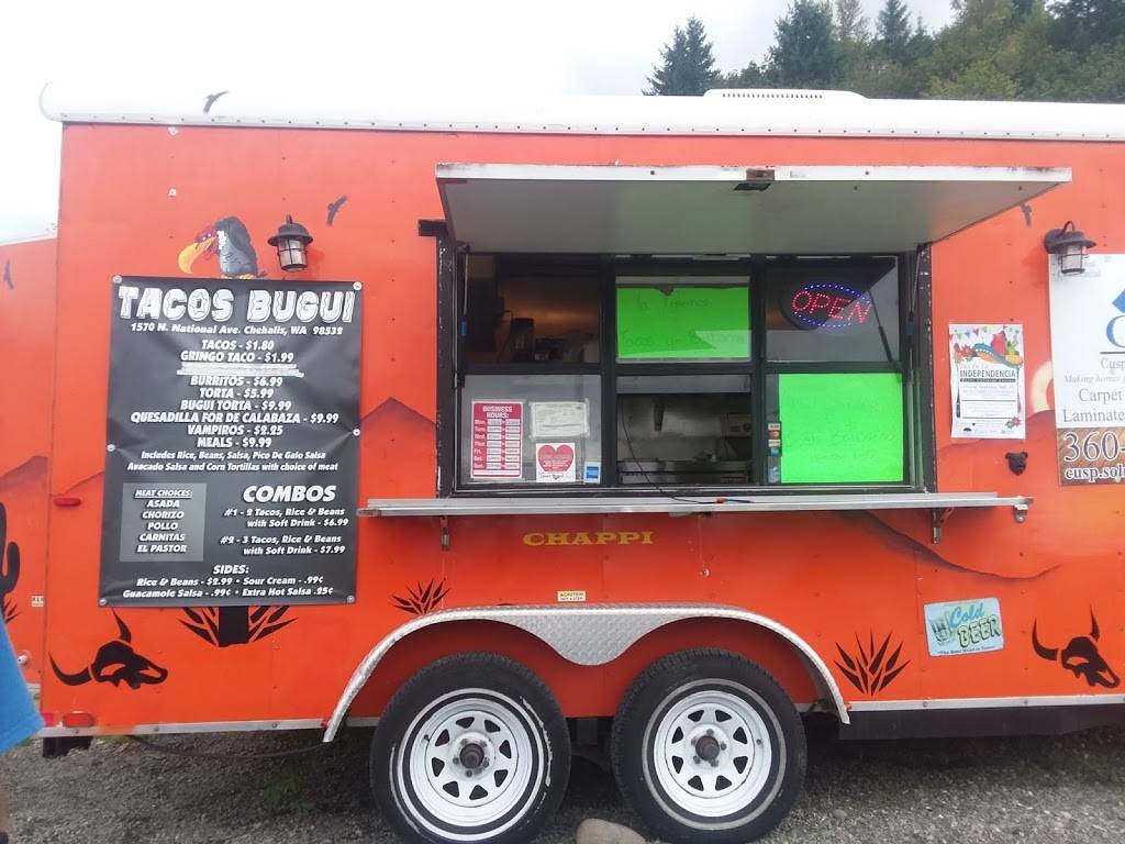 Tacos Bugui | restaurant | 1570 N National Ave, Chehalis, WA 98532, USA | 3603497057 OR +1 360-349-7057